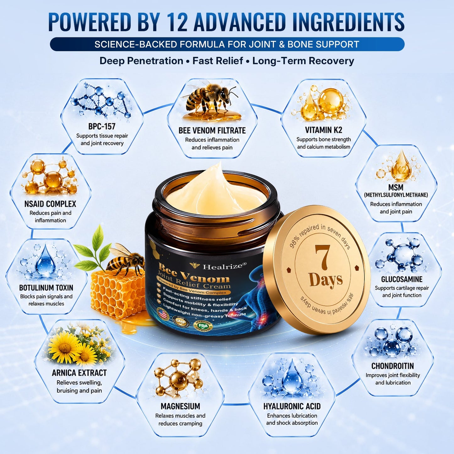 𝐇еа𝐥𝐫𝐢𝐳е® 🌿𝐁ее 𝐕е𝐧𝐨𝐦 𝐉𝐨𝐢𝐧𝐭 𝐑е𝐥𝐢е𝐟 𝐂𝐫еа𝐦 🌿Fast-Acting Comfort for Stiff Knees, Hands, Back & Everyday Joint Discomfort