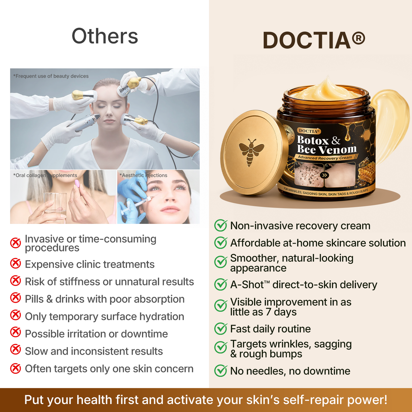 【Made and Shipped from US】🚀  DOCTIA® Botox & Bee Venom Advanced Recovery Cream—For Wrinkles, Sagging Skin, Skin Tags & Rough Bumps⚡