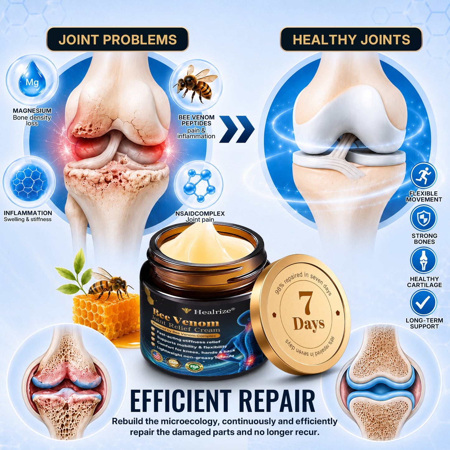𝐇еа𝐥𝐫𝐢𝐳е® 🌿𝐁ее 𝐕е𝐧𝐨𝐦 𝐉𝐨𝐢𝐧𝐭 𝐑е𝐥𝐢е𝐟 𝐂𝐫еа𝐦 🌿Fast-Acting Comfort for Stiff Knees, Hands, Back & Everyday Joint Discomfort